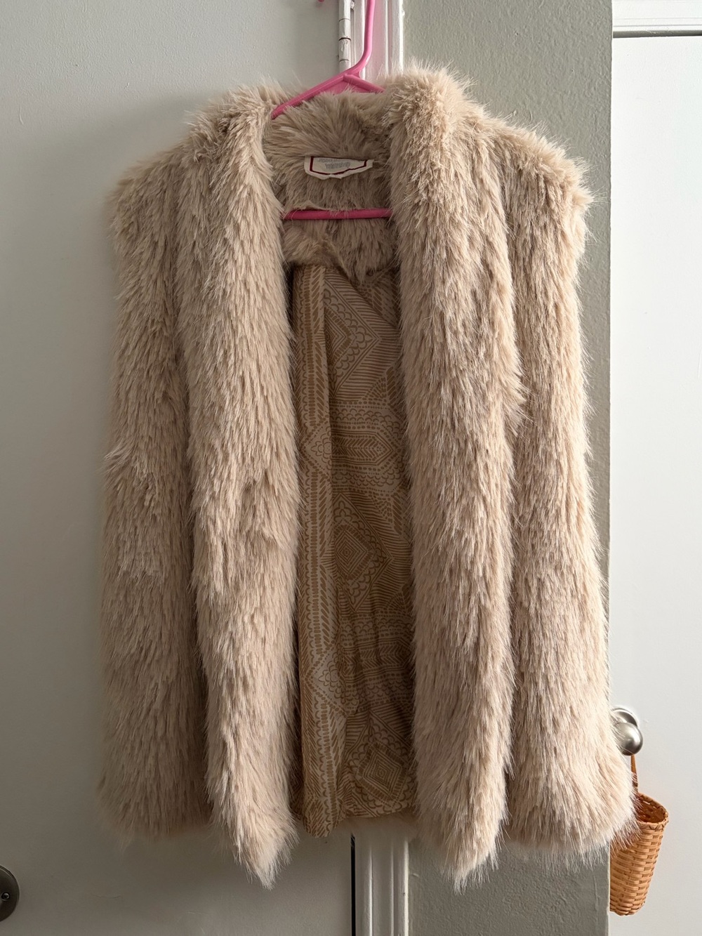 Johnny Was Workshop Topper Faux Fur Beige Vest